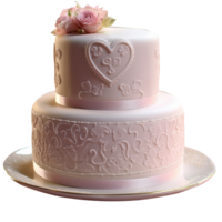 Delicious decorated fondant cake on png background