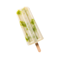 Frozen lime and coconut popsicle isolated on transparent background png