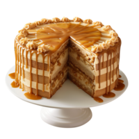 savoureux caramel vitré gâteau isolé sur transparent Contexte png