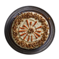 delicioso decorado cenoura bolo isolado em transparente fundo png