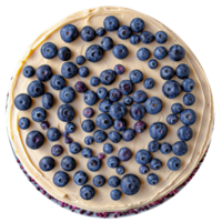 Delicious decorated cake with fresh blueberries isolated on transparent background png