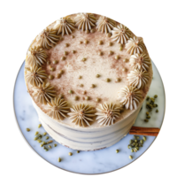 delicioso decorado chai especiaria bolo isolado em transparente fundo png