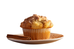 Delicious cinnamon muffin isolated on transparent background png