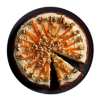 Delicious decorated carrot cake isolated on transparent background png