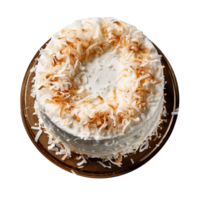 Tasty coconut cream cake isolated on transparent background png