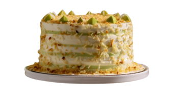 Delicious coconut lime cake on transparent background png