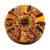 Delicious dry fruits decorated cake isolated on transparent background png