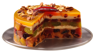 delizioso asciutto frutta decorato torta isolato su trasparente sfondo png