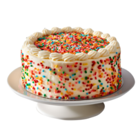 delicioso funfetti bolo decorado com granulados em transparente fundo png