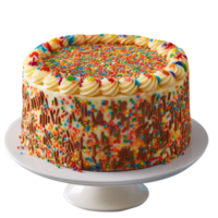 delicioso funfetti bolo decorado com granulados em transparente fundo png