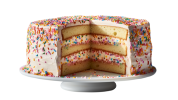 delicioso funfetti pastel decorado con asperja en transparente antecedentes png