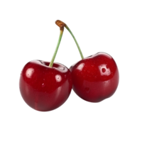 Fresh pair of cherries isolated on transparent background png