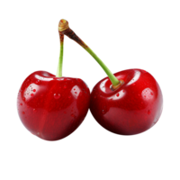 Fresh pair of cherries isolated on transparent background png