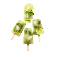 Frozen mojito popsicle isolated on transparent background png
