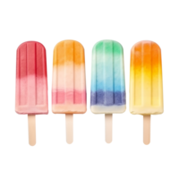 Frozen rainbow color popsicle isolated on transparent background png