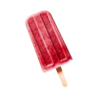 Frozen raspberry lemonade popsicle isolated on transparent background png