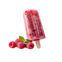 Frozen raspberry popsicle isolated on transparent background png