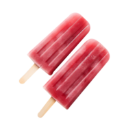 Frozen raspberry popsicle isolated on transparent background png