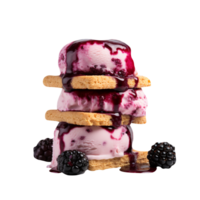 lecker Brombeere Eis Sahne Sandwich auf transparent Hintergrund png