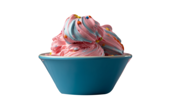 Tasty cotton candy ice cream isolated on transparent background png