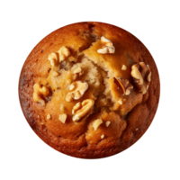 Delicious walnut Muffin isolated on transparent background png