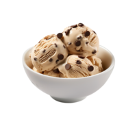 Tasty chocolate chip ice cream isolated on transparent background png