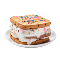 Tasty birthday ice cream sandwich on transparent background png