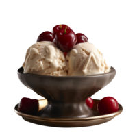 Tasty cherry ice cream isolated on transparent background png