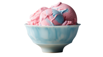 Tasty cotton candy ice cream isolated on transparent background png