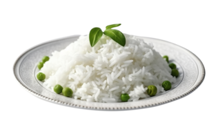 Tasty cooked white rice isolated on transparent background png