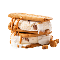 lecker Karamell Eis Sahne Sandwich auf transparent Hintergrund png