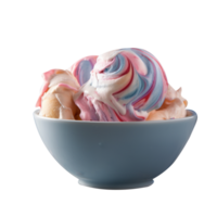 Tasty cotton candy ice cream isolated on transparent background png