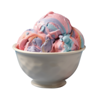 Tasty cotton candy ice cream isolated on transparent background png