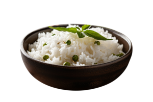 Tasty cooked white rice isolated on transparent background png