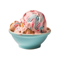 Tasty cotton candy ice cream isolated on transparent background png