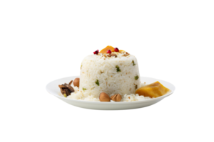 Tasty cooked pongal  rice isolated on transparent background png