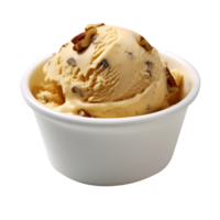 Tasty butter pecan ice cream isolated on transparent background png