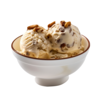 Tasty butter pecan ice cream isolated on transparent background png