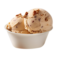Tasty butter pecan ice cream isolated on transparent background png