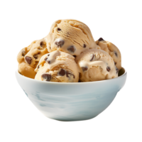 Tasty chocolate chip ice cream isolated on transparent background png
