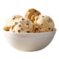 Tasty chocolate chip ice cream isolated on transparent background png