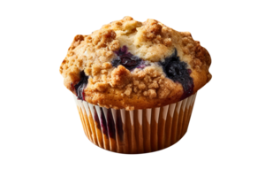 Tasty blueberry muffin on png background