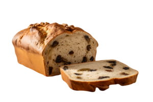 loaf of freshly baked bread on wooden background png