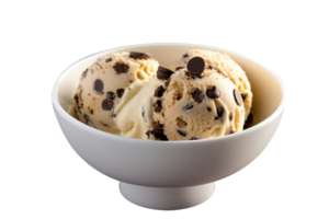 Tasty chocolate chip ice cream isolated on transparent background png