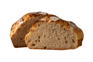 pan de recién horneado un pan en de madera antecedentes png