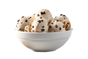 Tasty chocolate chip ice cream isolated on transparent background png