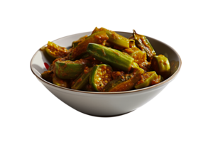 Tasty okra or bhindi on png background