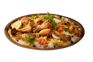 Delicious chicken biryani isolated on transparent background png