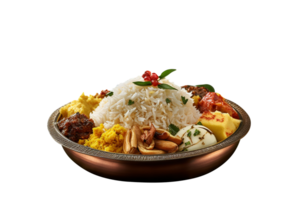 Tasty cooked pongal  rice isolated on transparent background png