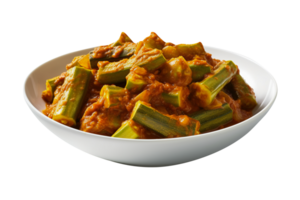 Tasty okra or bhindi on png background